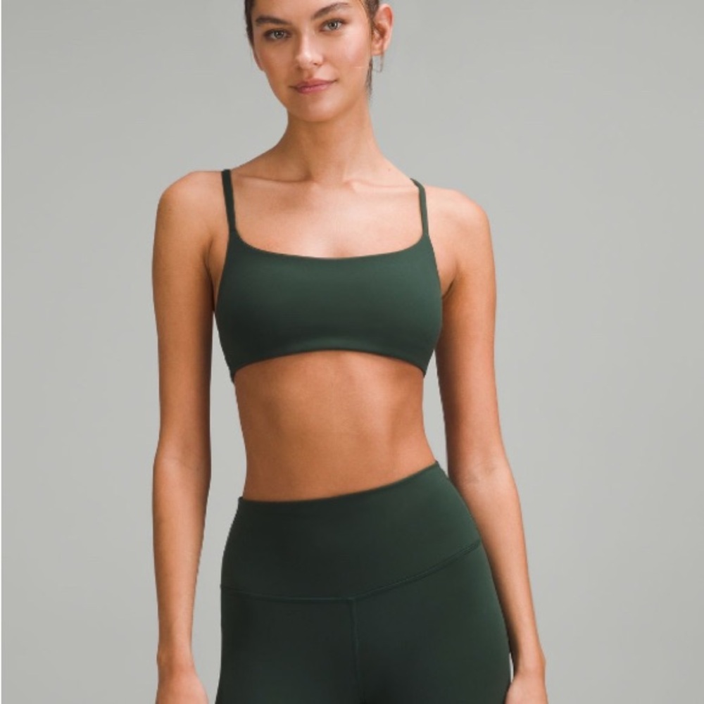 Lululemon Dark Green Wunder Train Strappy Racer Bra Size A/B
